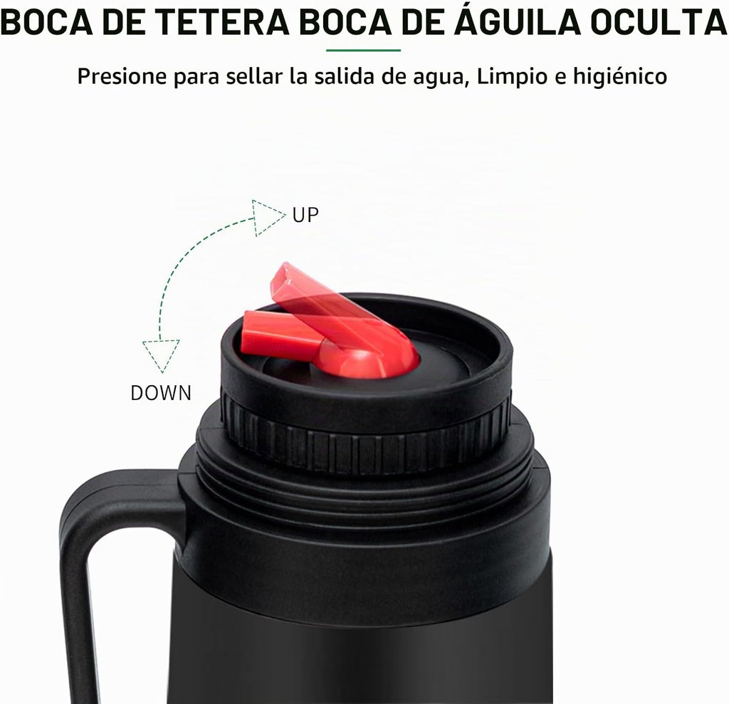 uopru Kit de yerba mate de acero inoxidable premium, calabaza, botella aislada de 33.8 onzas, recipiente, bombilla, cepillo de limpieza, juego de filtros de té, negro mate