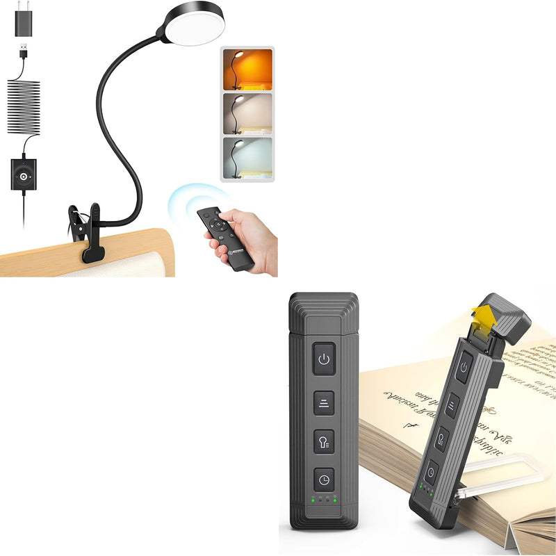 Glocusent Luz con clip y luz de libro para leer en la cama