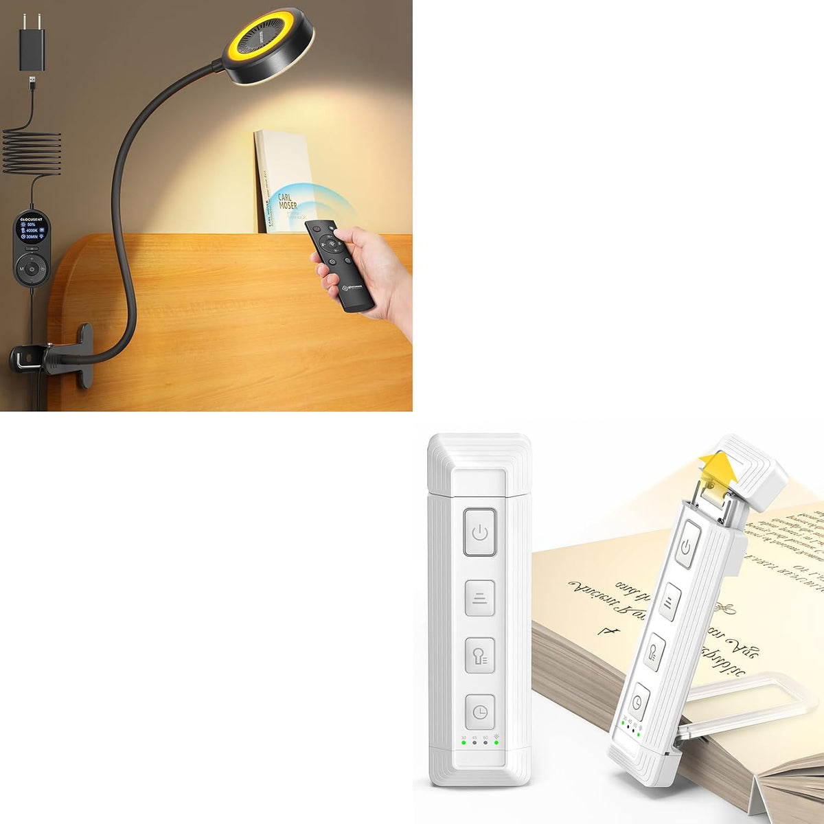 Glocusent Luz de clip y luz de libro