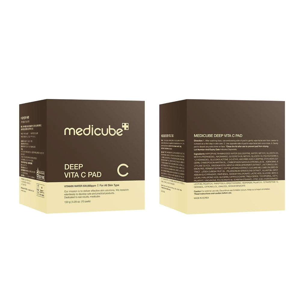 medicube Toner Pads Deep Vita C - Almohadilla de tóner facial para...