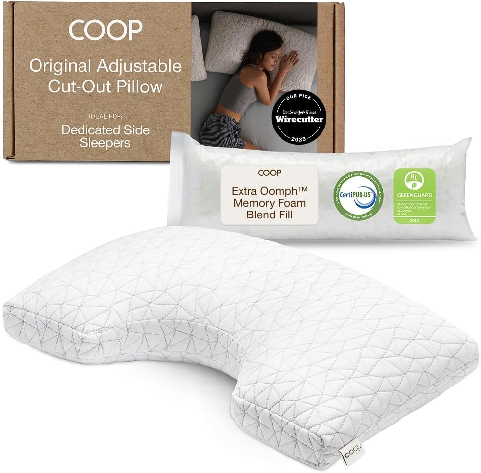 Coop Home Goods Almohada Ajustable con Recorte Original, Almohada d...