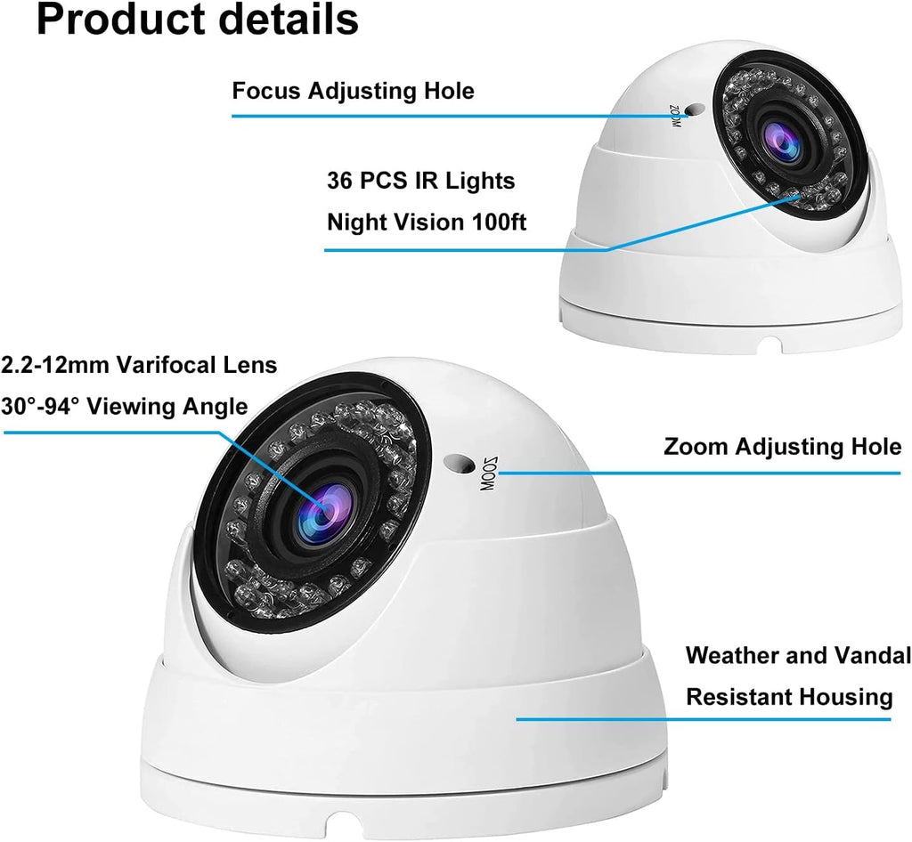 Cámara CCTV de 2MP HD 1080P 4 en 1 (TVI\/AHD\/CVI\/960H\/CVBS) Cáma...