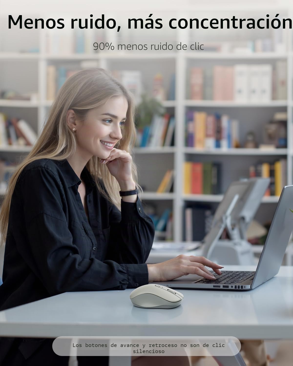 Wegear Ratón inalámbrico Bluetooth silencioso, clic silencioso (pla...