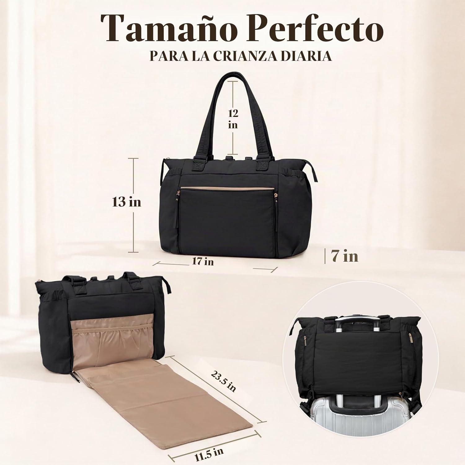 MOMINSIDE Bolsa de pañales con cambiador de pañales, bolsa de pañal...