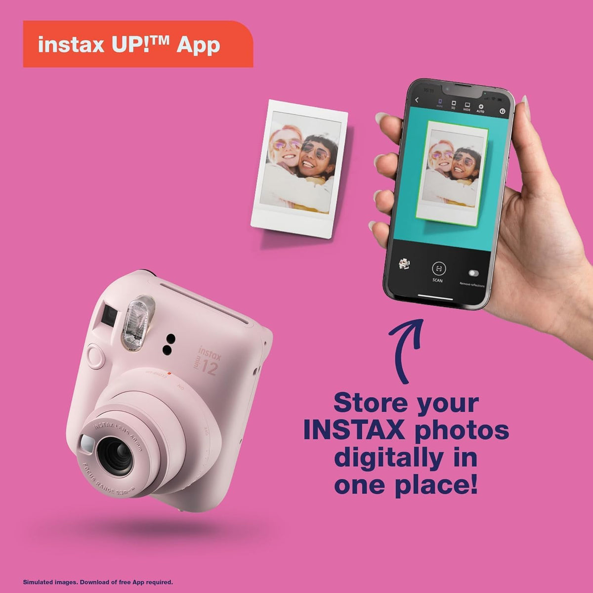 Fujifilm Cámara Instax Mini 12 de película instantánea (rosa flor)...