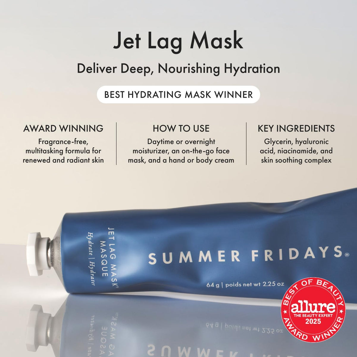 Summer Fridays Jet Lag Mask - Mascarilla hidratante durante la noch...