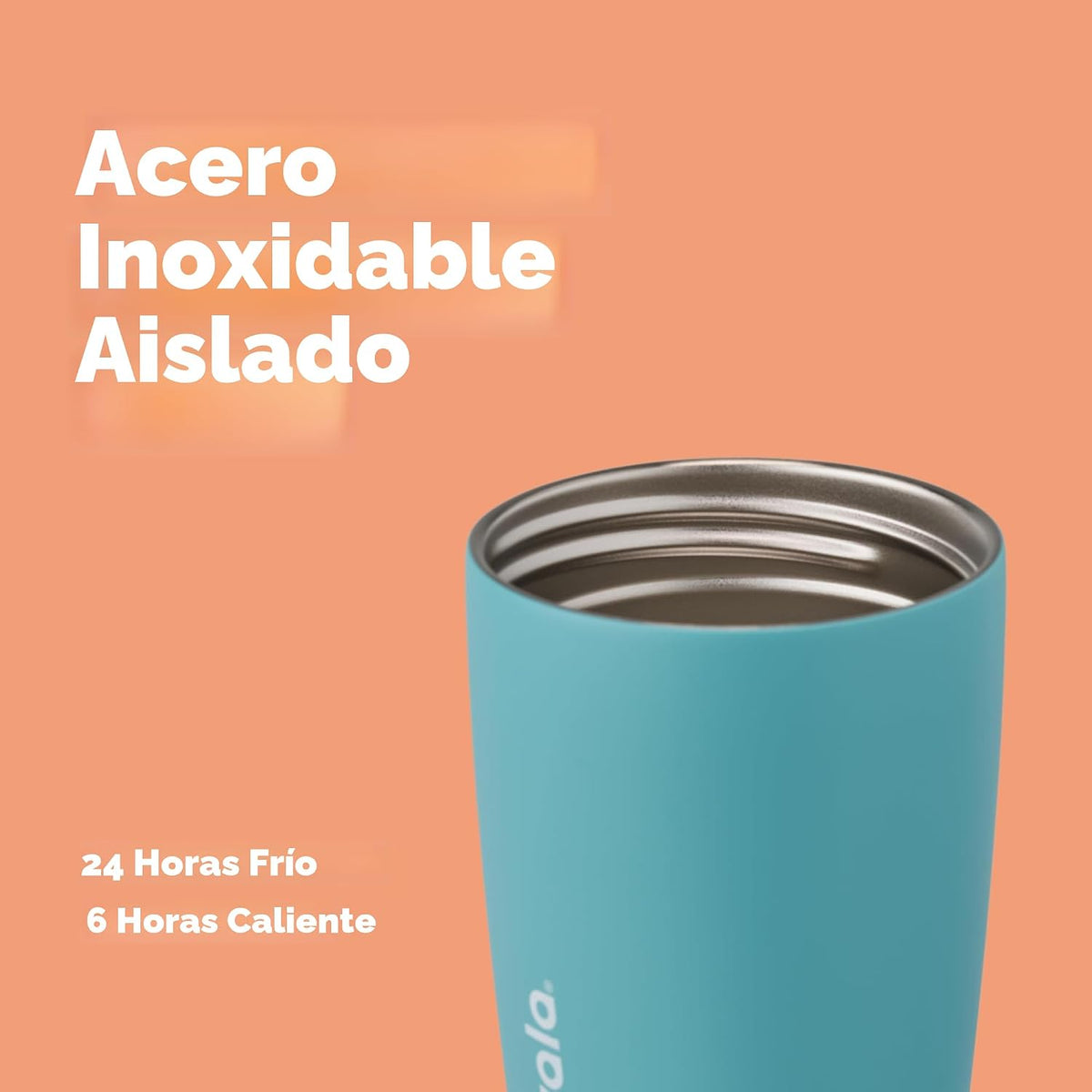 Owala SmoothSip Slider - Vaso de café aislado de acero inoxidable,...