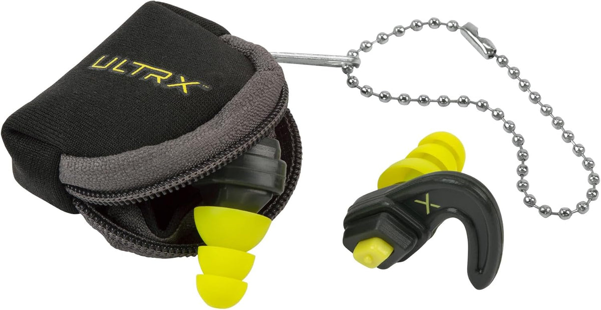 ULTRX Tapones para los oídos de protección ajustable, gris\/amarillo