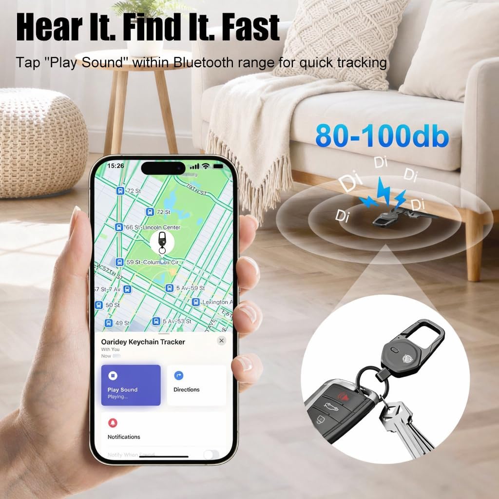 Oaridey Llavero, funciona con Apple Find My, llavero de coche con m...