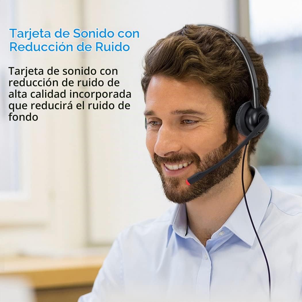 Auriculares USB con micrófono para PC, portátil, computadora, auric...