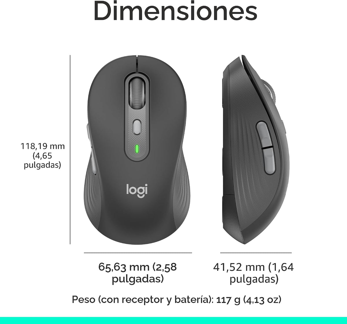 Logitech Signature Plus M750 L, ratón inalámbrico para manos grande...