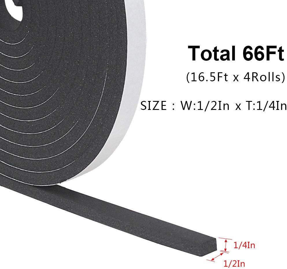 Tira de sellado de puerta para puertas y ventanas, 1\/2 pulgadas x...