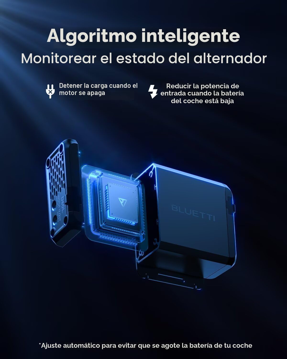 Cargador BLUETTI 1, Cargador Alternador 560W, Carga Rápida DC-DC |...