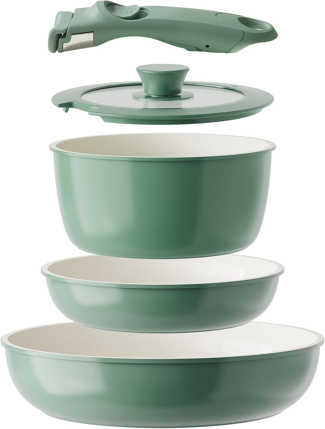 Redchef Juego de utensilios de cocina de cerámica, ollas y sartenes...
