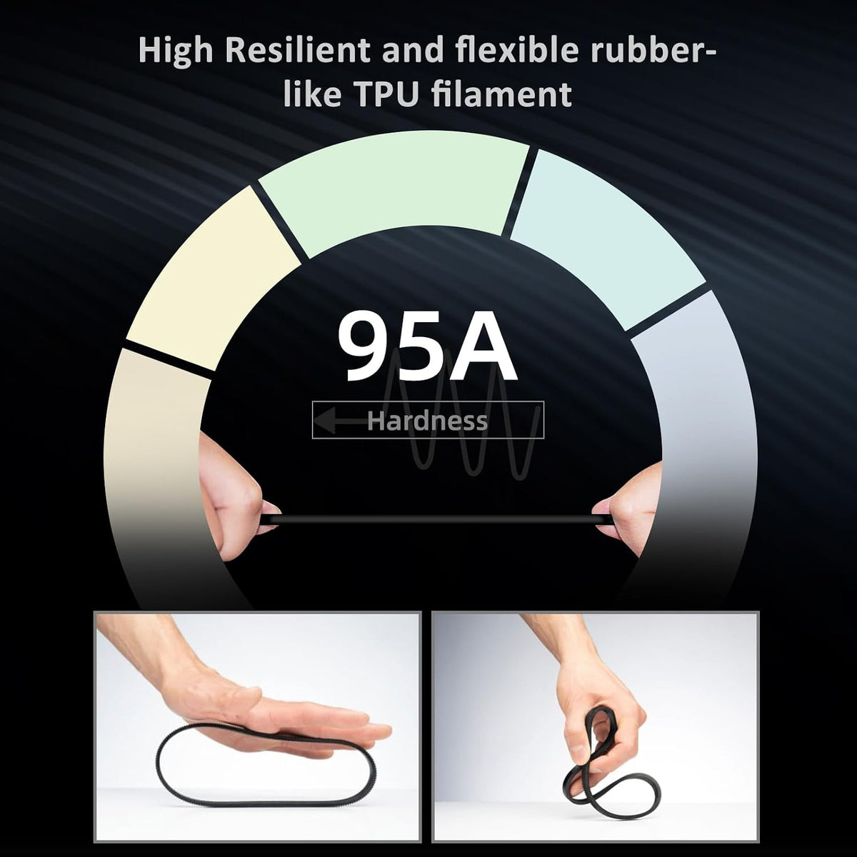 XZN TPU 95A Filamento 1.75mm, Filamento flexible blando 95A para im...