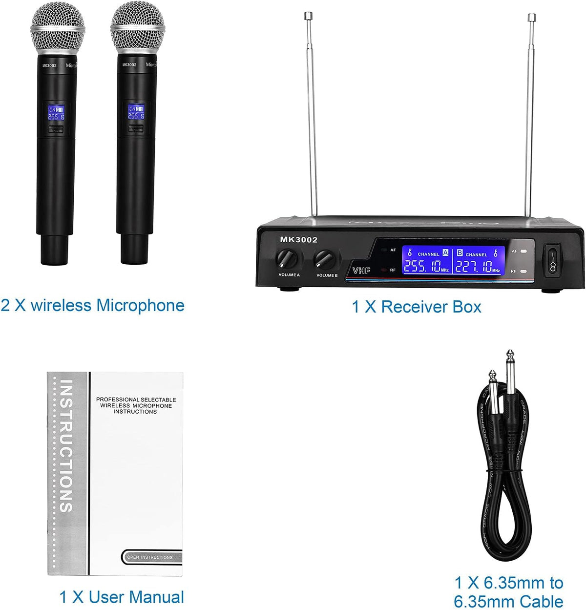MicrocKing Sistema de micrófono inalámbrico Micrófonos dinámicos de...