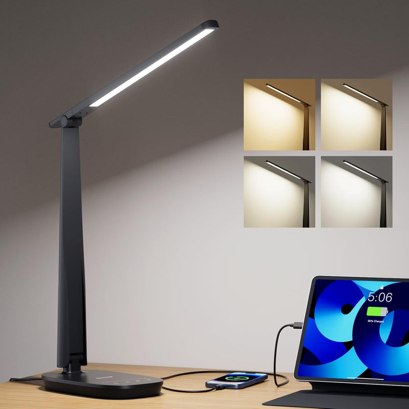 Honeywell Lámpara de escritorio LED para oficina en casa, luz de le...