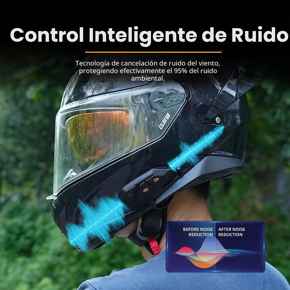 FreedConn FG - Intercomunicador de casco Bluetooth, comunicación de...