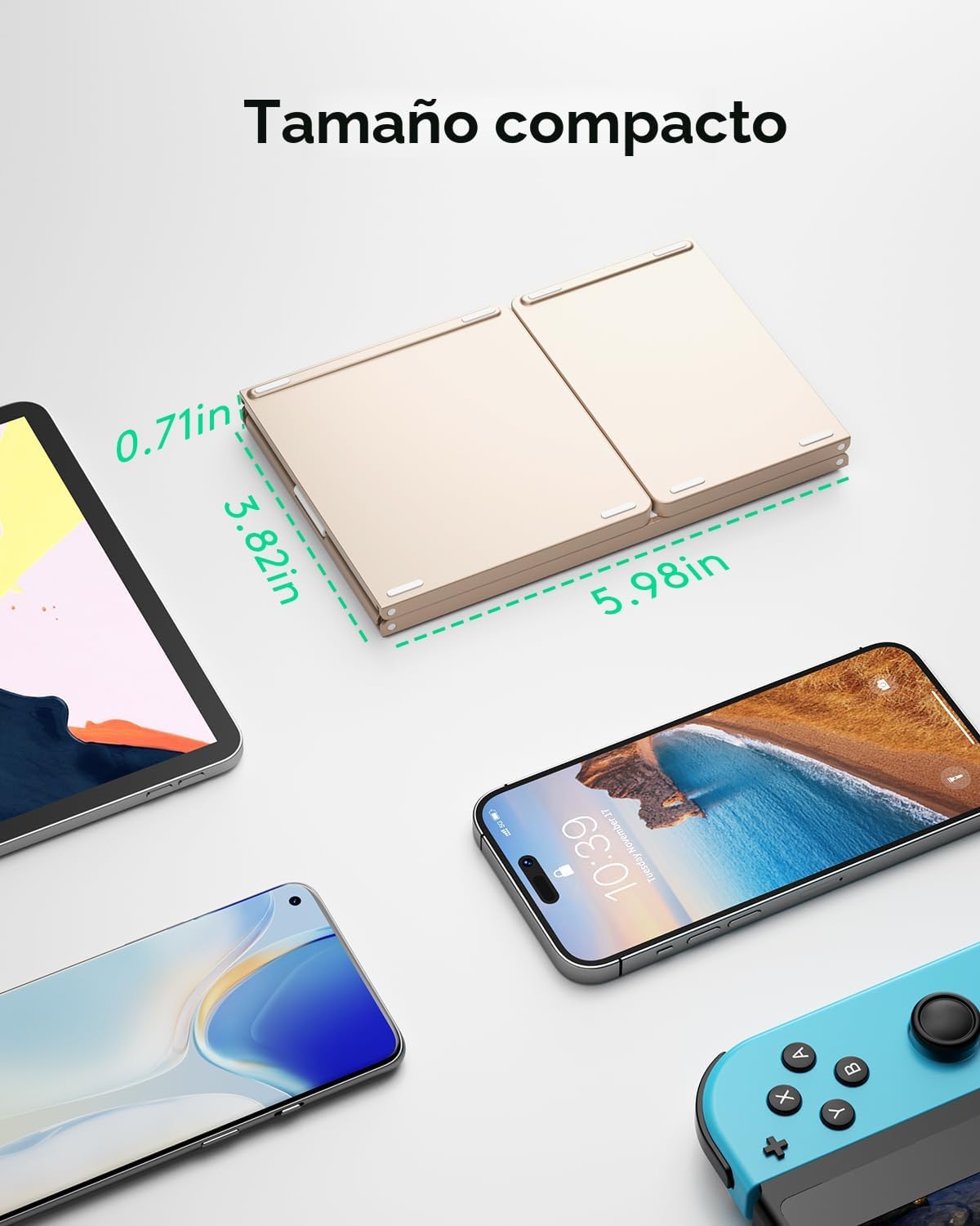 Samsers - Teclado plegable Bluetooth con panel táctil - Teclado ina...