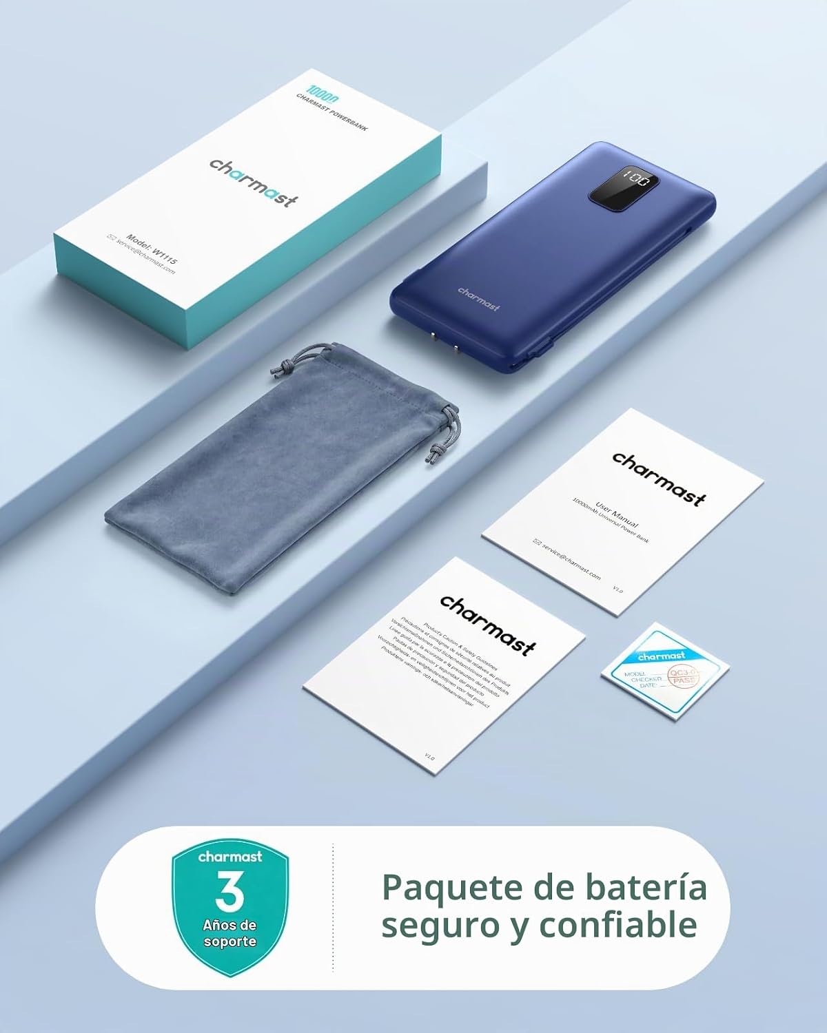 charmast Banco portátil 10000mAh del poder del cargador con el ench...
