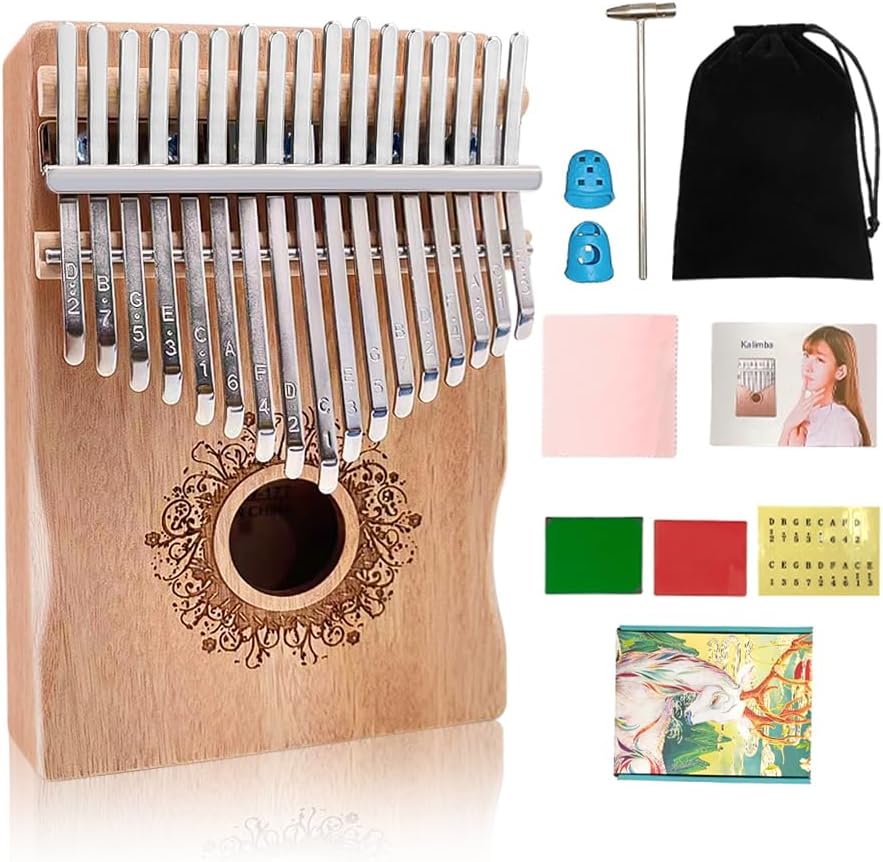 WUQIMUSC Kalimba - Piano de pulgar portátil de 17 teclas, piano de...