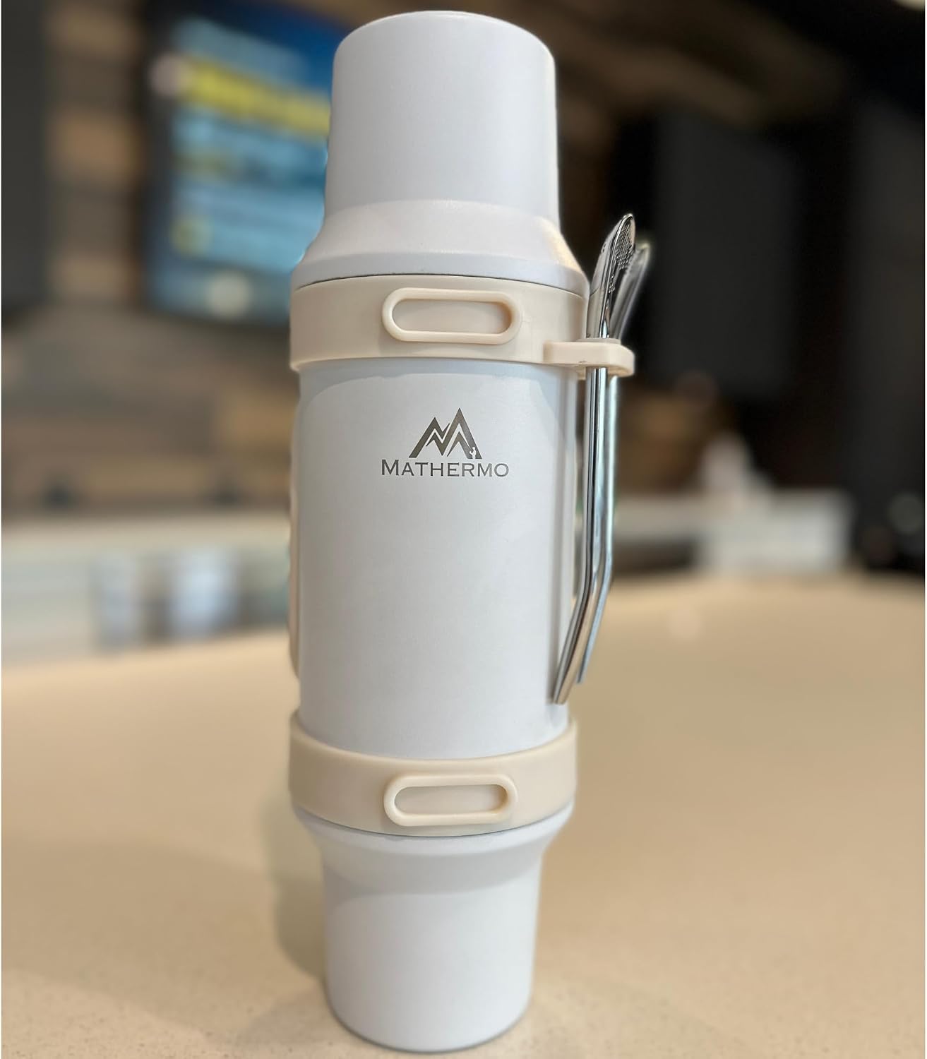 MATHERMO Todo-en-Uno Mate Thermo con compartimento de yerba integra...