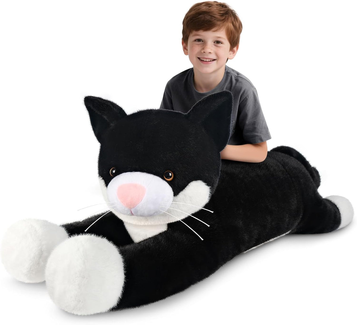 SuzziPals Peluche de Gato Esmoquin Blanco y Negro de 43 pulgadas, J...