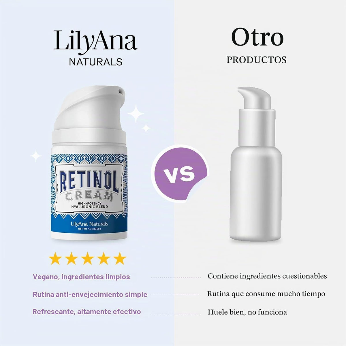 LilyAna Naturals Crema facial de retinol antienvejecimiento para mu...