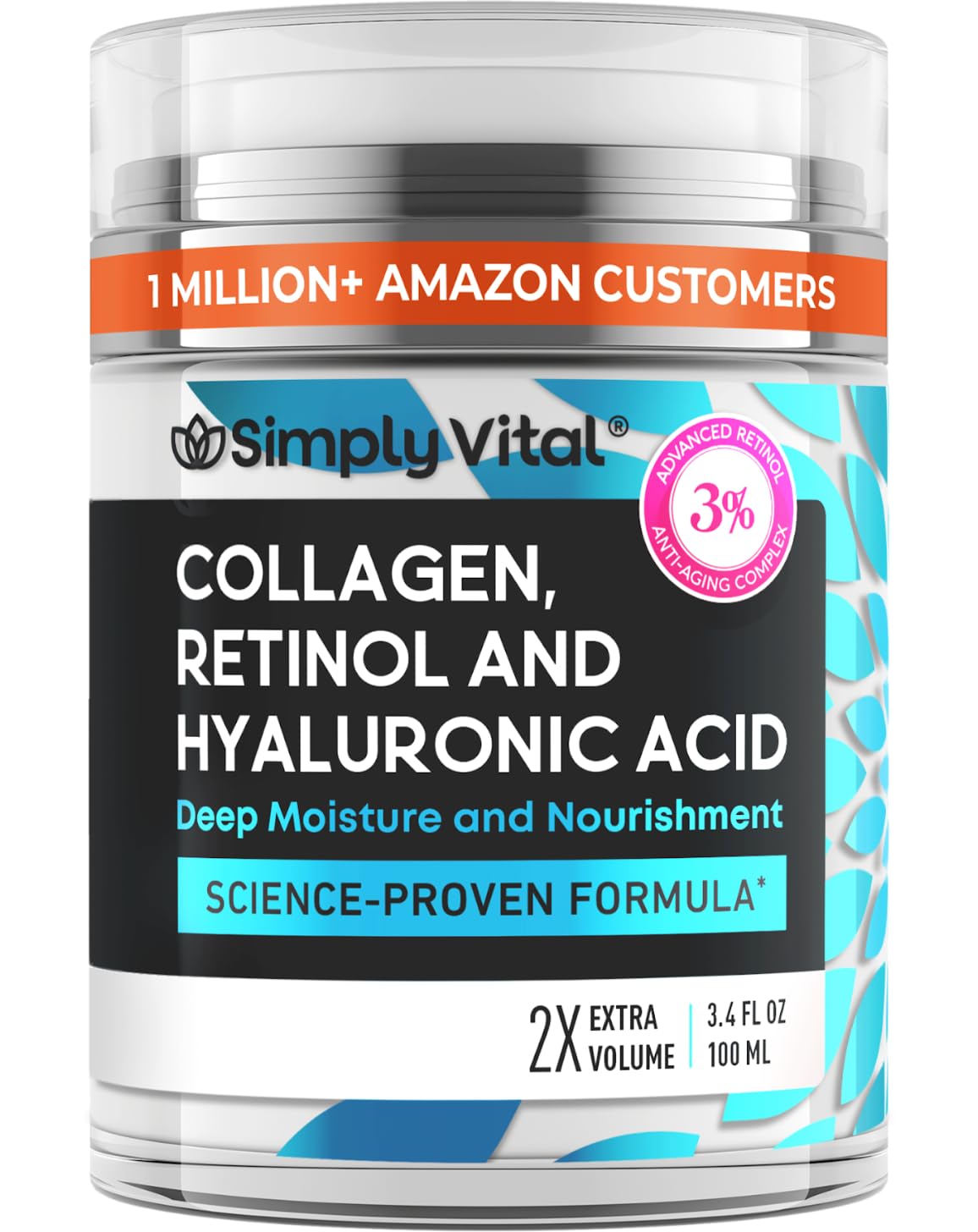 SimplyVital Crema hidratante facial con retinol, colágeno y ácido h...