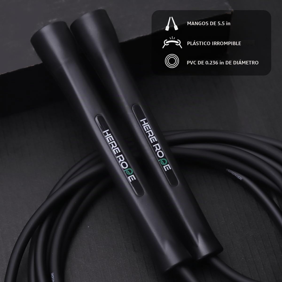 Hererope - Cuerda de saltar de PVC de 0.236 in para hombres y mujer...