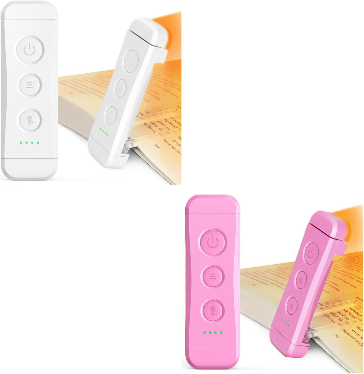 Glocusent Luz de libro recargable USB para leer en la cama, luz de...