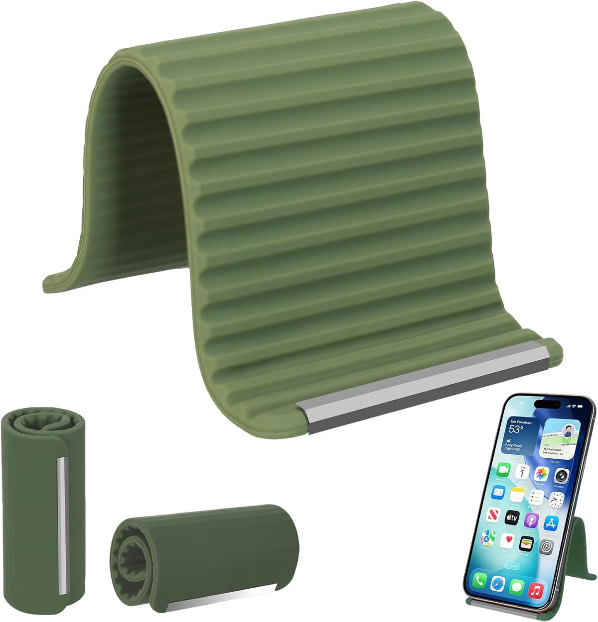 Soporte flexible de aluminio de silicona para teléfono, delgado de...