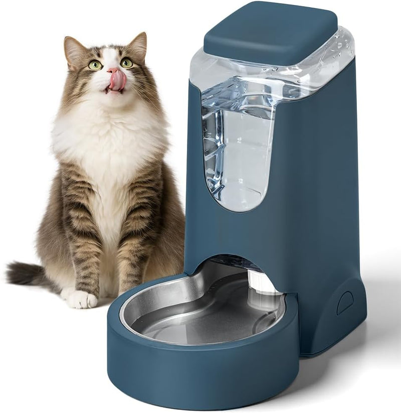 Comedero automático para gatos, de acero inoxidable, de 1 galón, di...