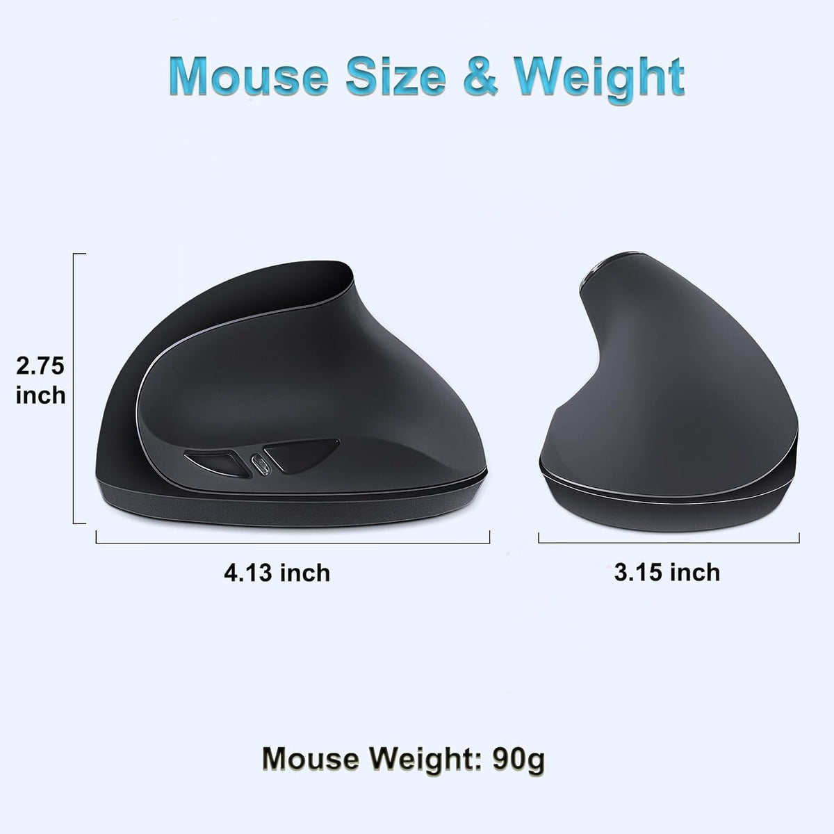 SUNGI Ratón óptico ergonómico inalámbrico vertical de 2,4 GHz para...