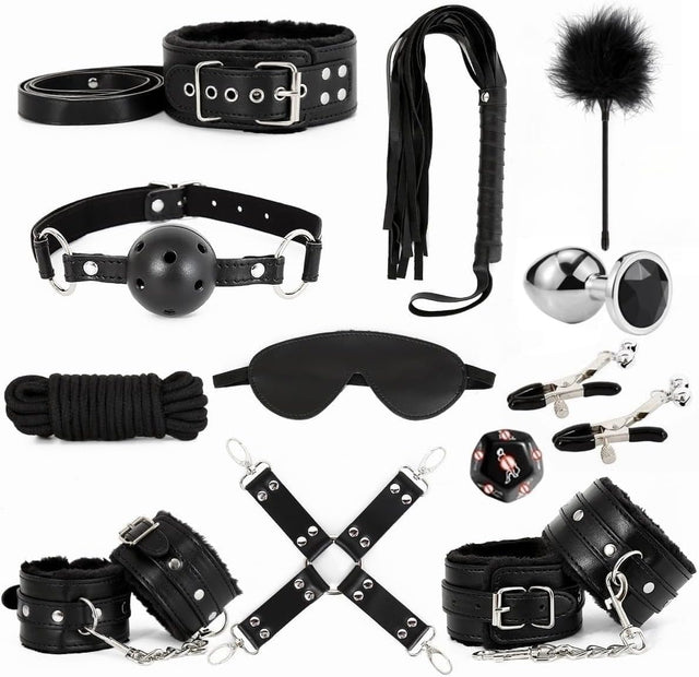 Kits de Restricciones de Bondage Sexual Juguetes BDSM 12 Piezas Esp...