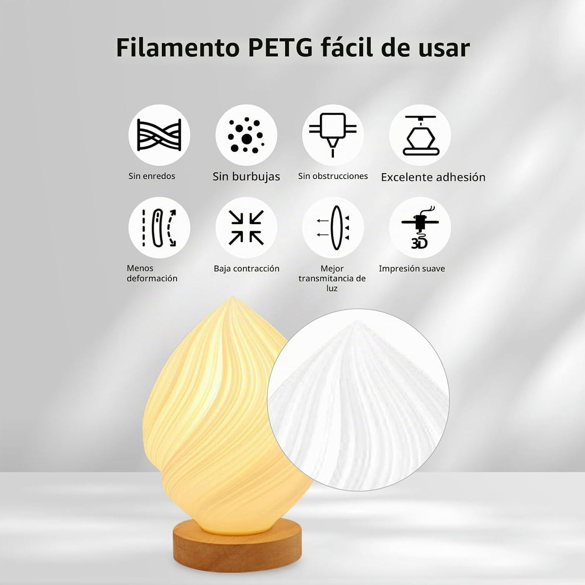 XZN Filamento PETG plateado de 0.069 pulgadas, 2.2 libras, filament...