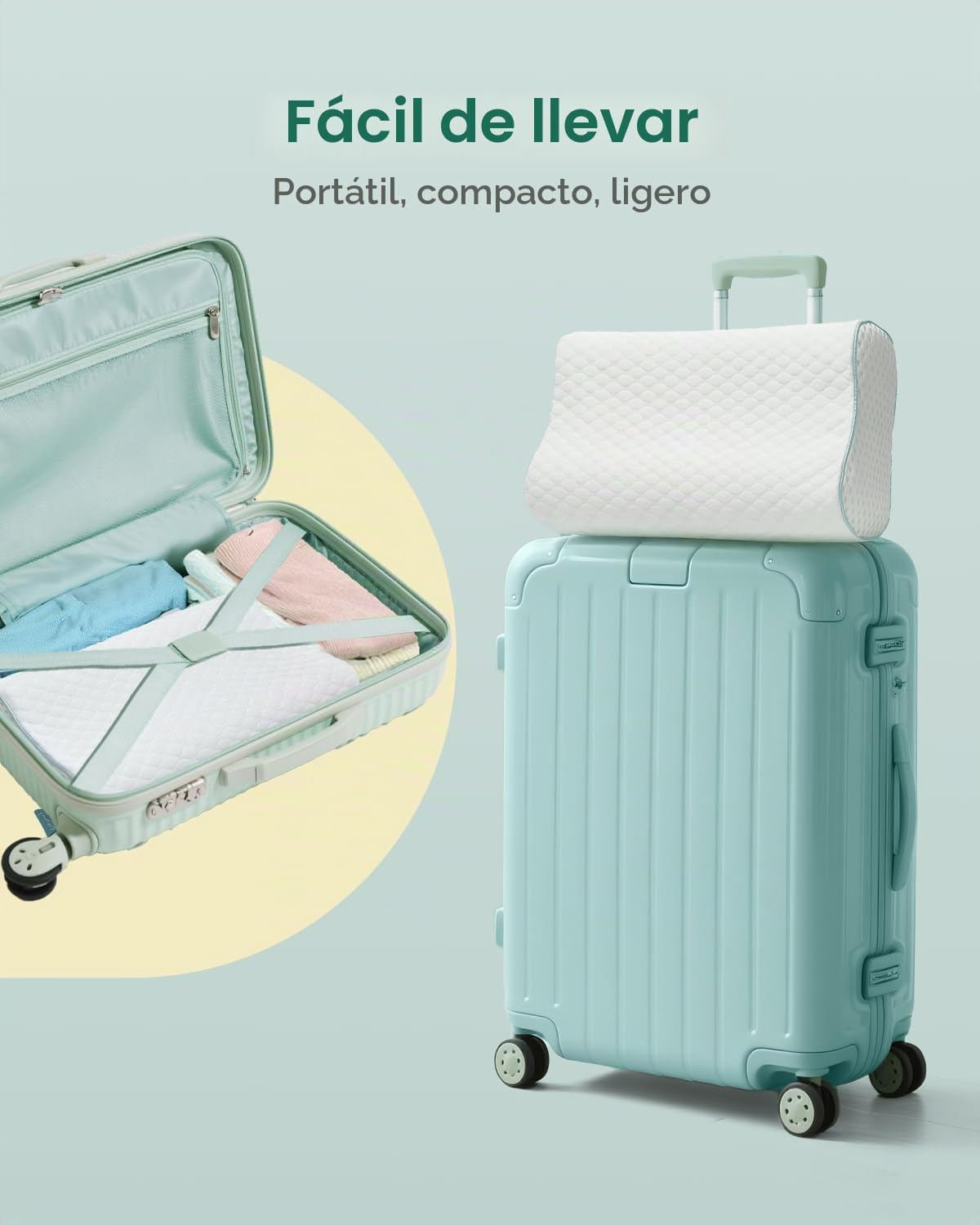 Releep Almohada cervical de espuma viscoelástica para aliviar el do...