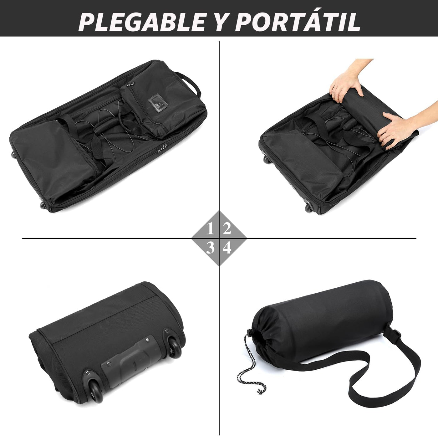 Laripwit Bolsa Duffle Plegable con Rueda Extra Grande 167L Expandib...