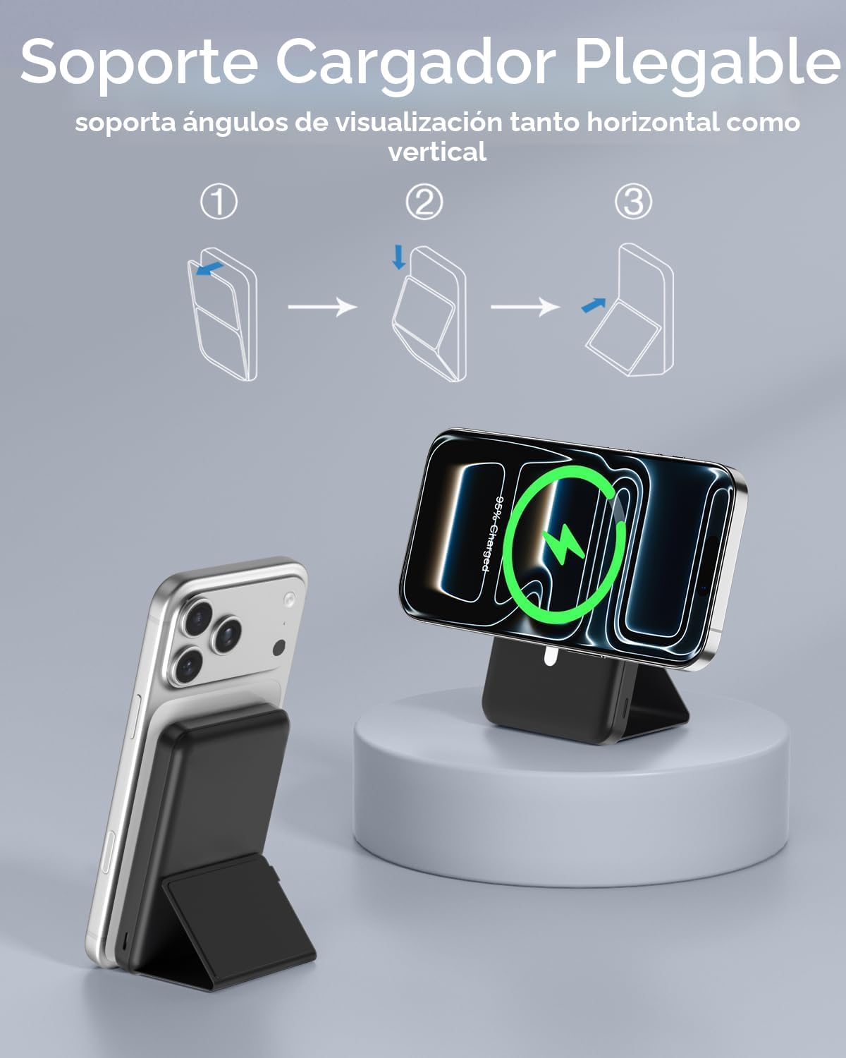 podoru para MagSafe Power Bank 10000 mAh, cargador portátil magnéti...