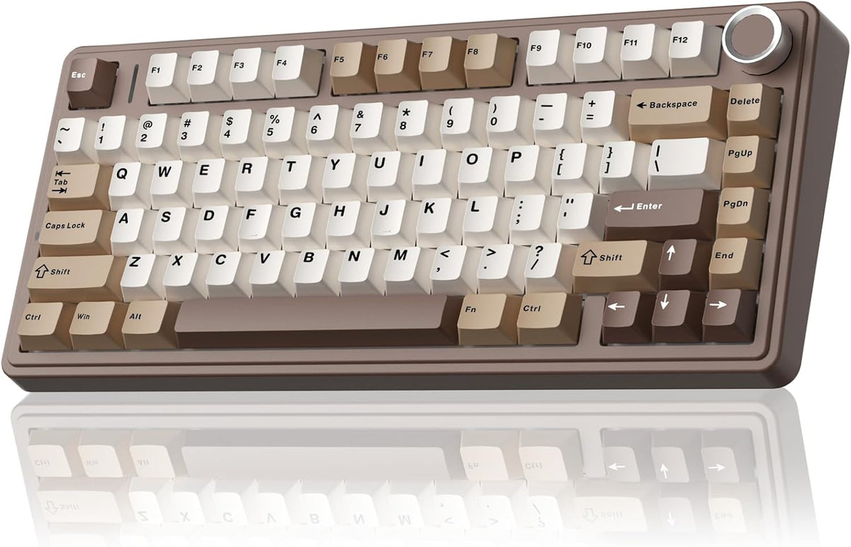 AULA Teclado mecánico inalámbrico F75 75%, teclado cremoso intercam...