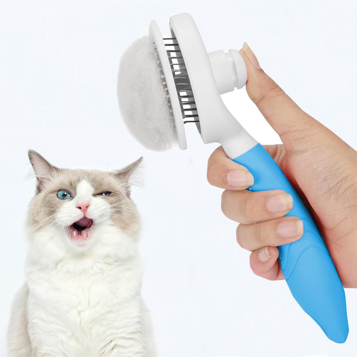 Cepillo deslizante de autolimpieza \u2013 Cepillo para gatos, herra...