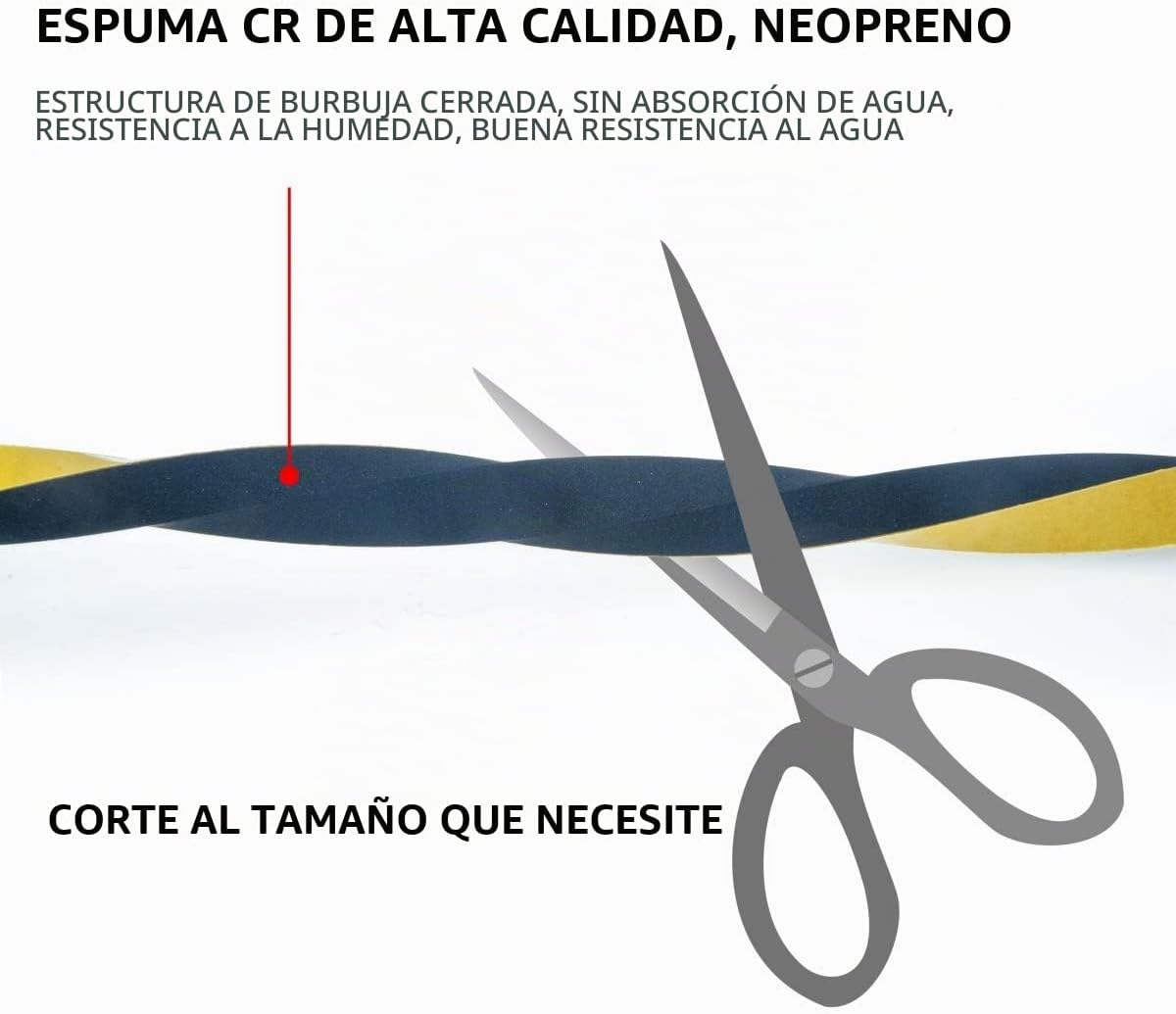 Paquete de 2 burletes de neopreno de 1\/2 pulgada de ancho x 1\/4 p...