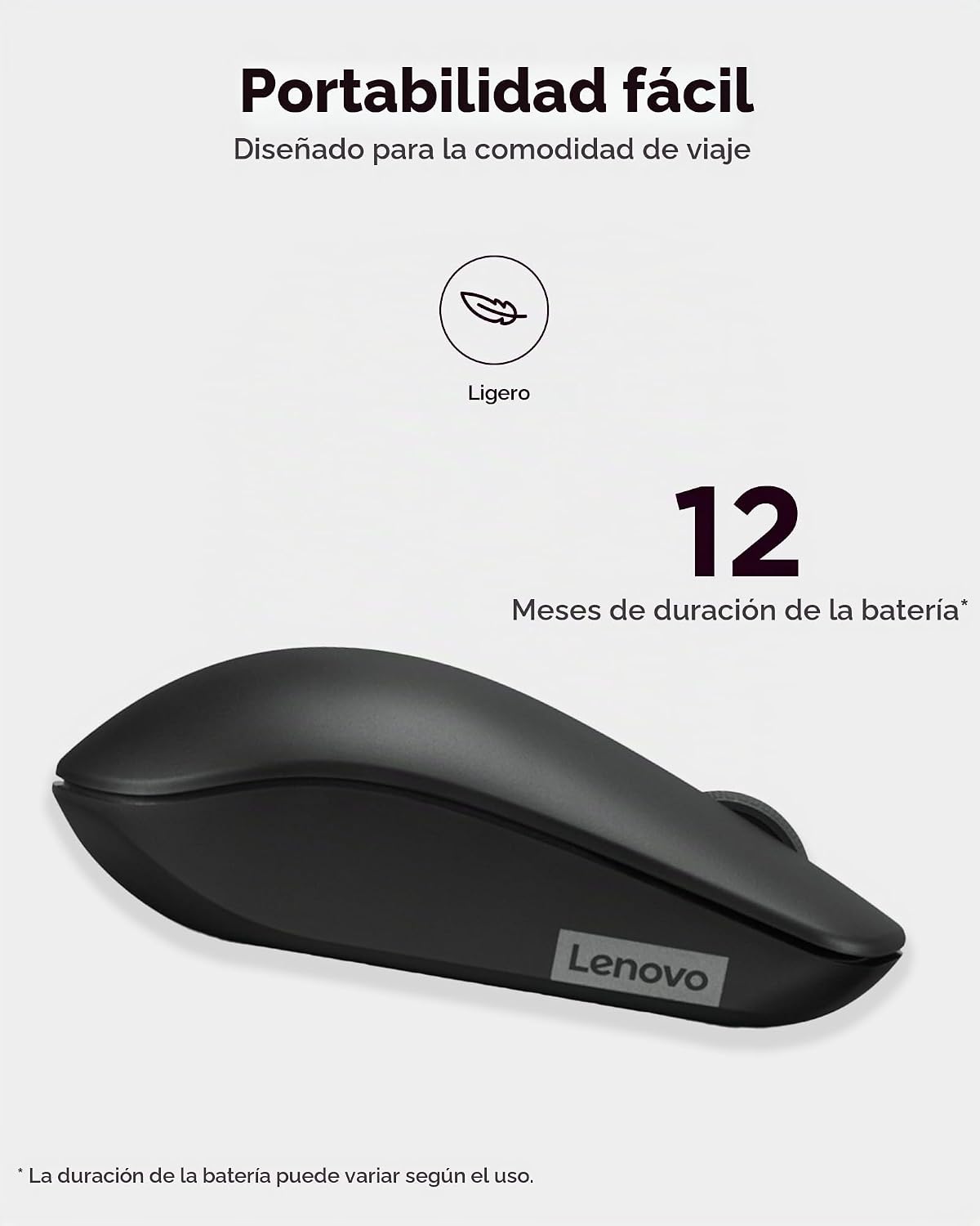 Lenovo Ratón inalámbrico 530 \u2013 Ratón de computadora de tamaño...