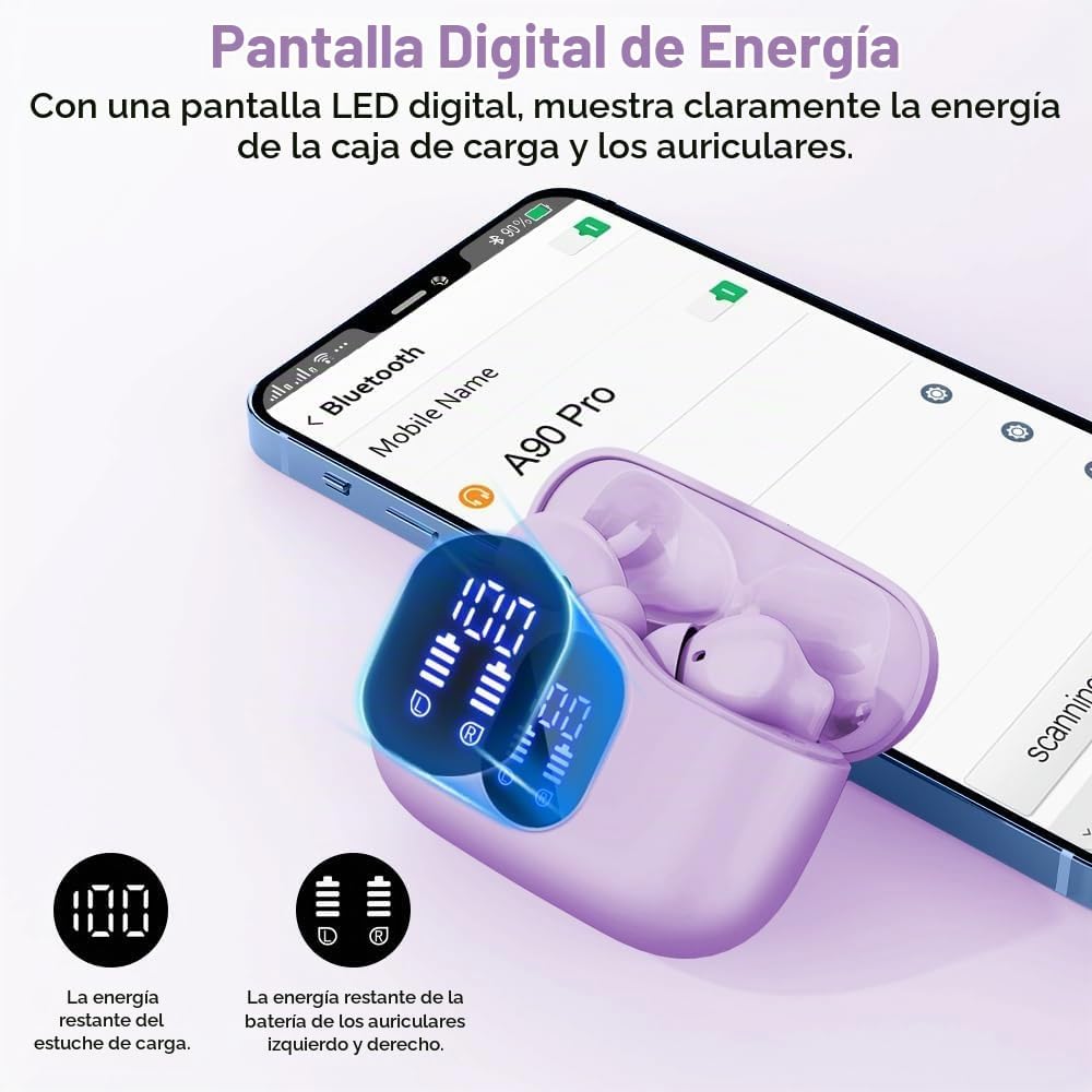 Auriculares inalámbricos verdaderos Auriculares Bluetooth Auricular...