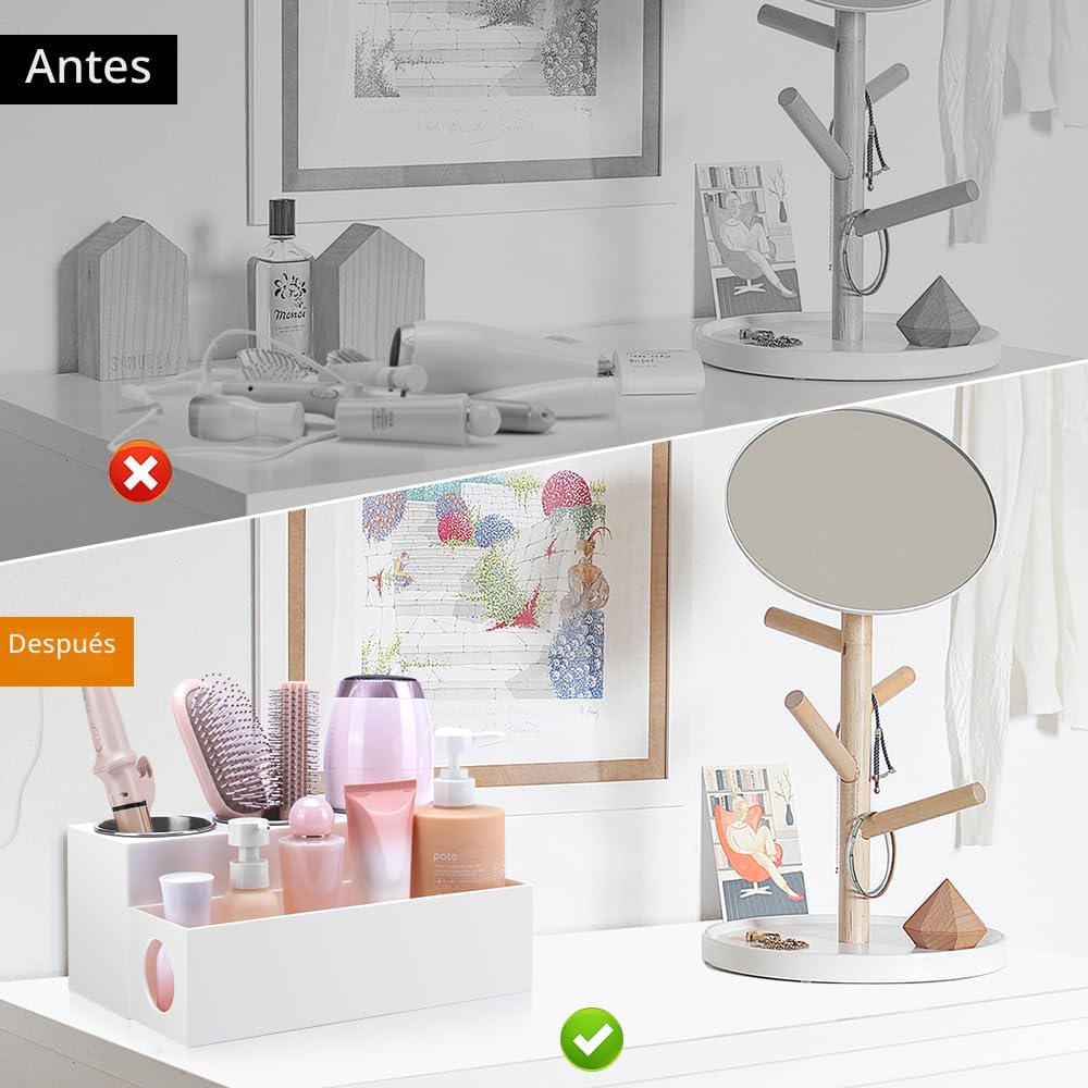 GFWARE Organizador de herramientas para el cabello con 3 tazas de a...