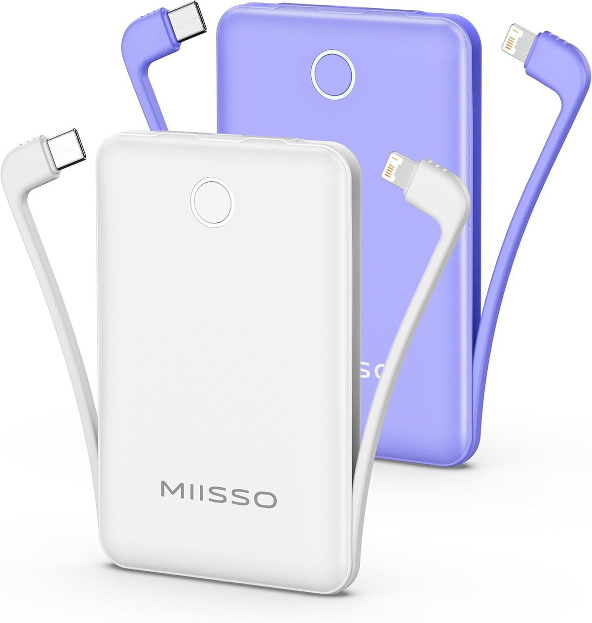 Mini cargador portátil de 10000 mAh con cable integrado, paquete de...