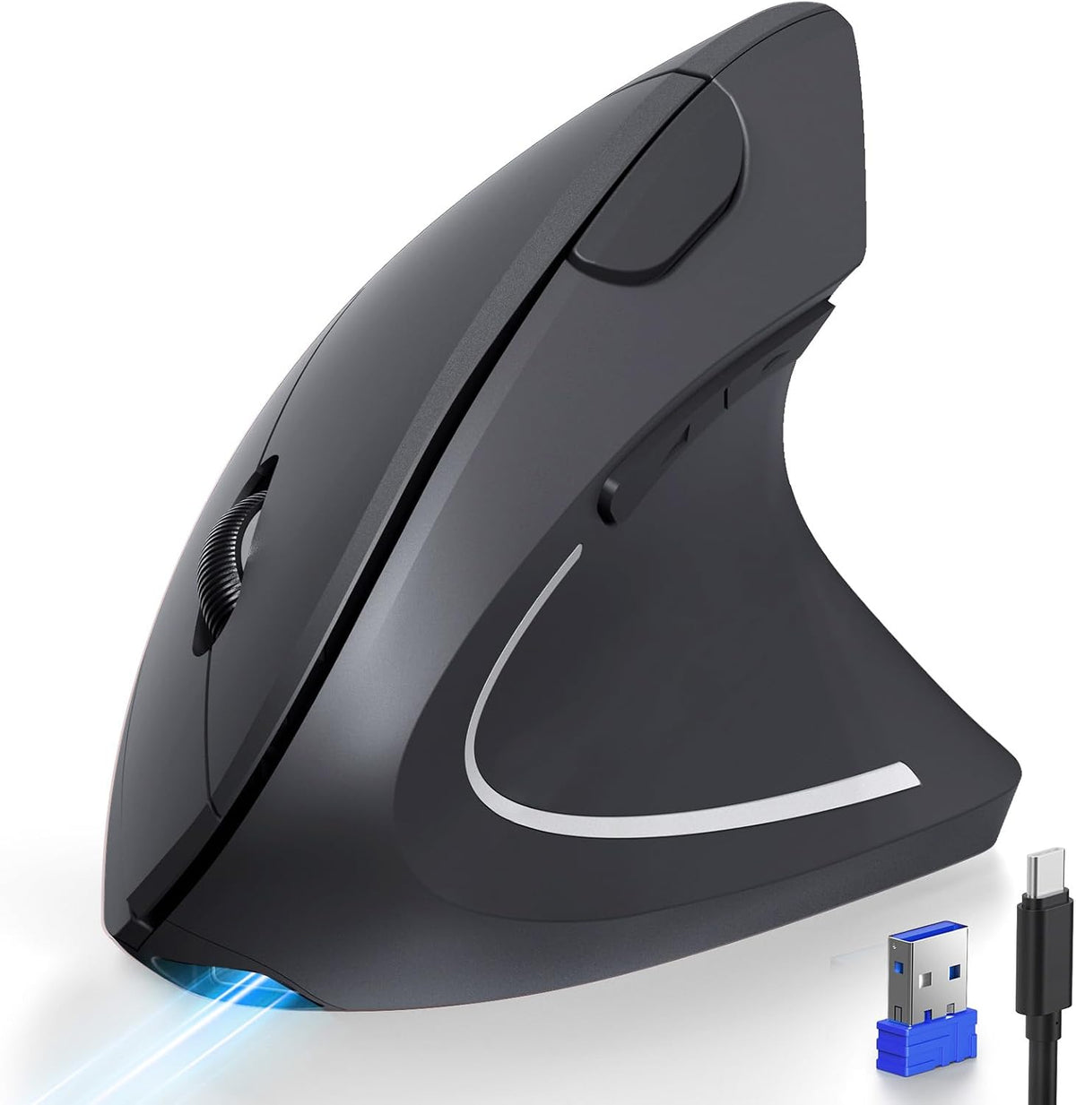 TECKNET Ratón ergonómico vertical con Jiggler Bluetooth recargable...