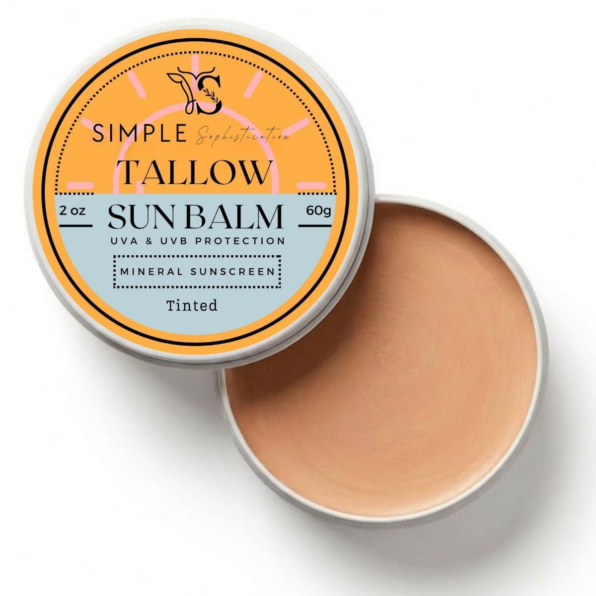 Tallow Sun Balm, con sebo de res alimentado con pasto, aceite de ri...