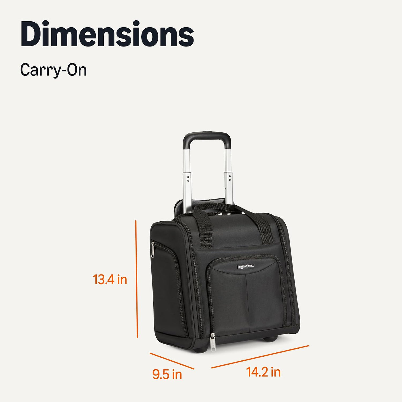 Amazon Basics Equipaje de viaje rodante para llevar a bordo, para d...