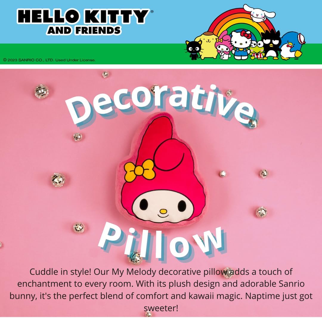 Hello Kitty y sus amigos My Melody - Almohada decorativa de peluche...
